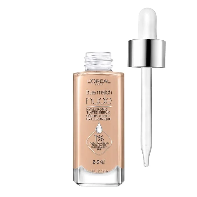 L’Oréal Paris True Match Nude Hyaluronic Tinted Serum Foundation with 1% Hyaluronic acid Light 2-3 1 fl. oz. - Best foundation makeup