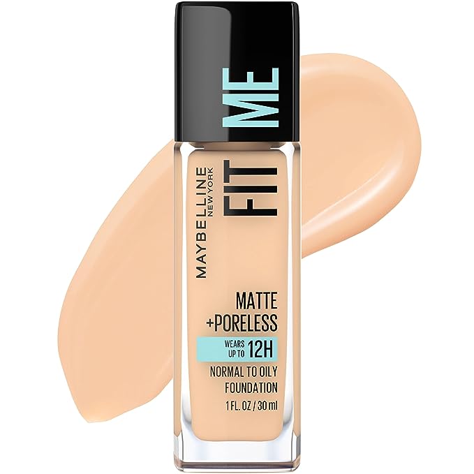 Maybelline Fit Me Matte + Poreless Liquid Oil-Free Foundation Makeup - Best foundation makeup